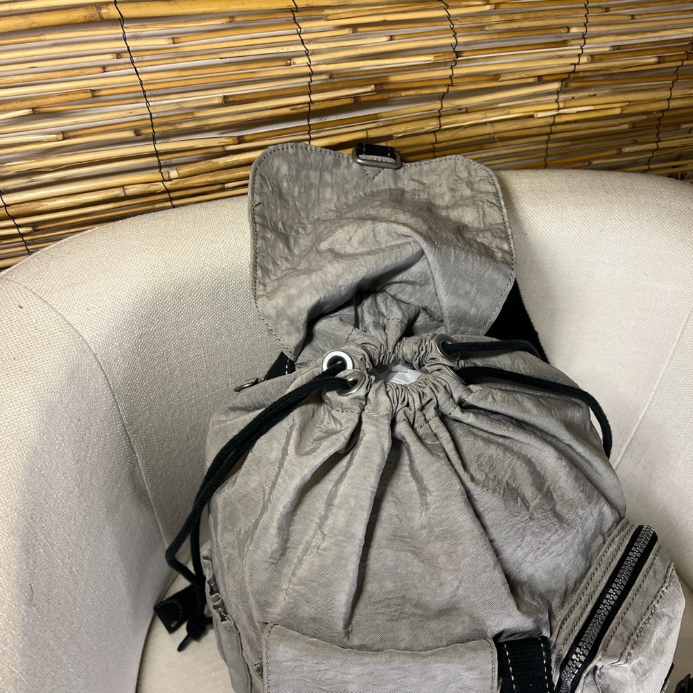 Kipling Light Gray Backpack With Black Accents - image 6